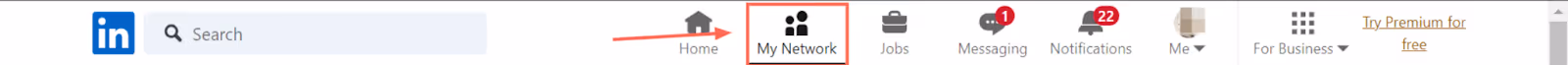 Step 1 to unfollow people on LinkedIn