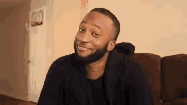 Man nodding head happily.