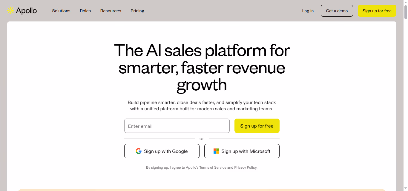 Apollo homepage