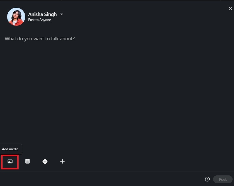 shows how you can upload a image to LinkedIn. 
