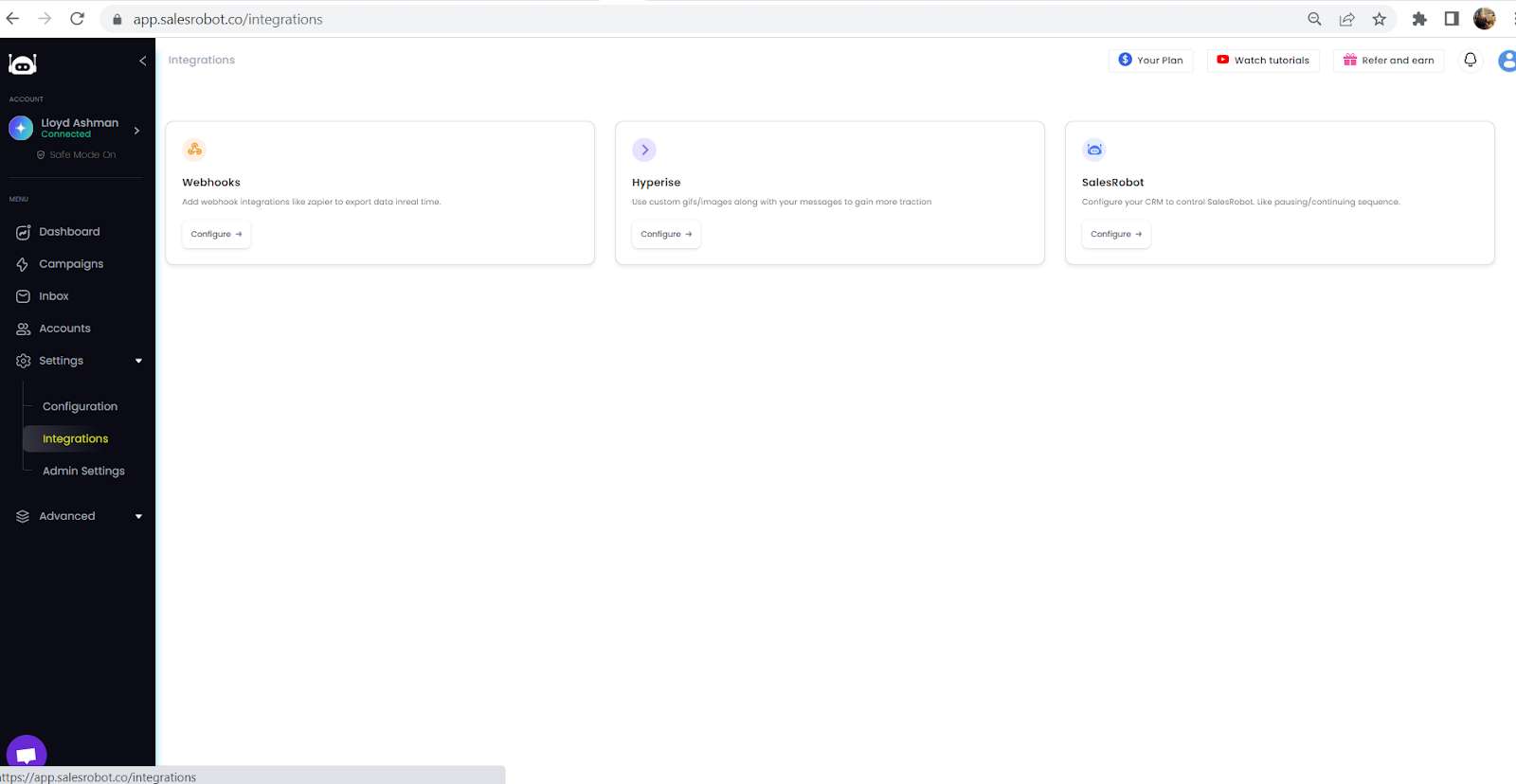 SalesRobot integration