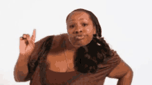Woman pointing a finger
