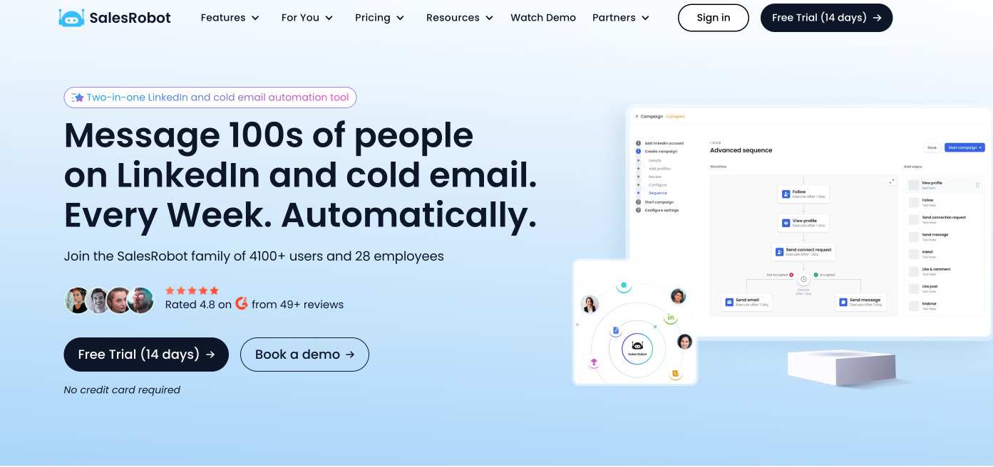 SalesRobot homepage
