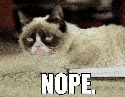 grumpy cat saying nope