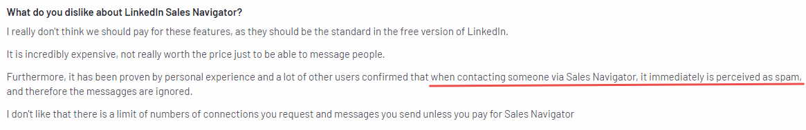 Linkedin sales navigator g2 review