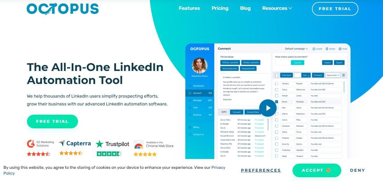Octopus CRM homepage
