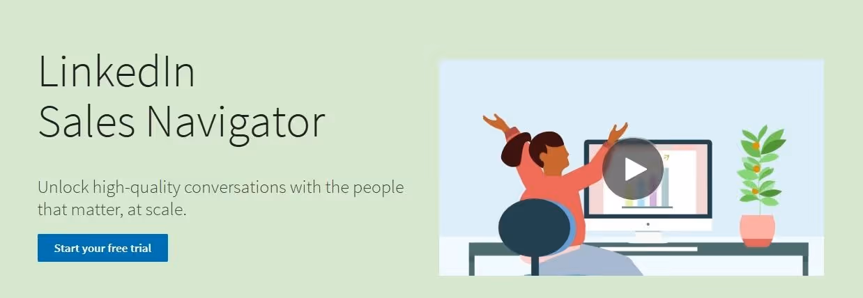 LinkedIn sales navigator homepage