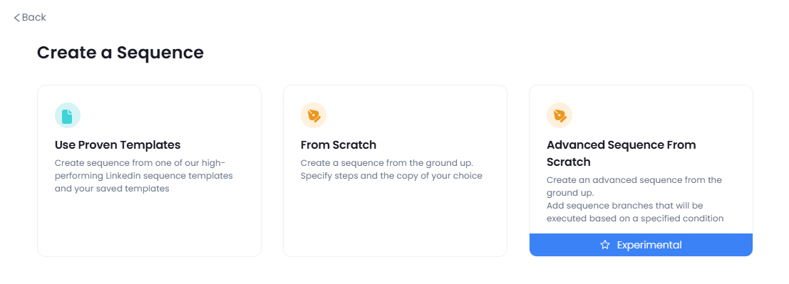 Sequence creation methods in SalesRobot