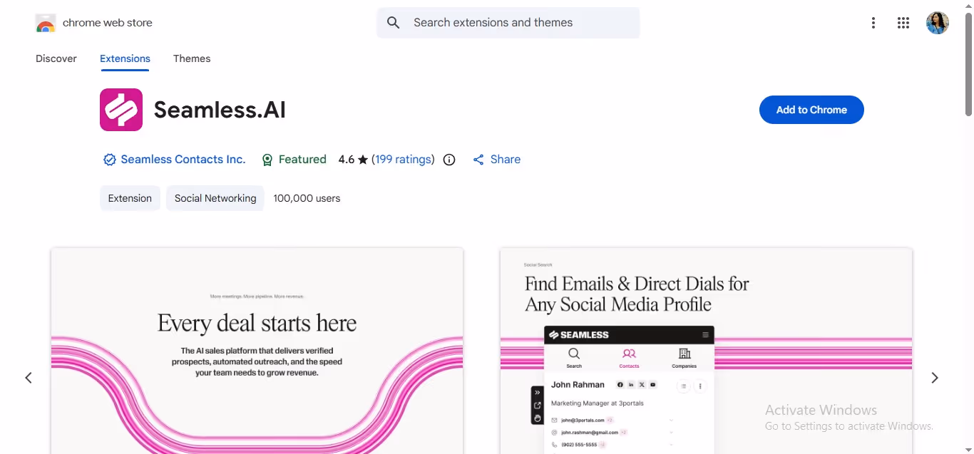 seamless ai chrome extension