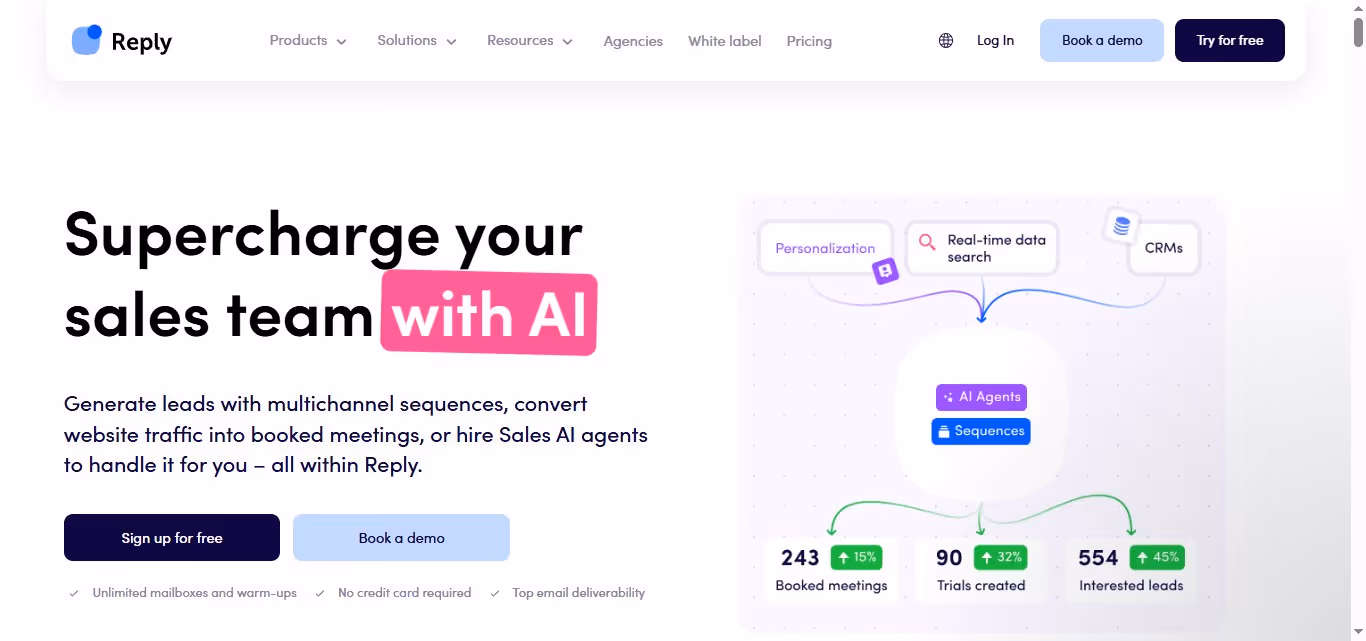 reply.io homepage