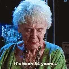 Gif of an old lady saying it's been a long time.