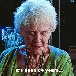 Gif of an old lady saying it's been a long time.