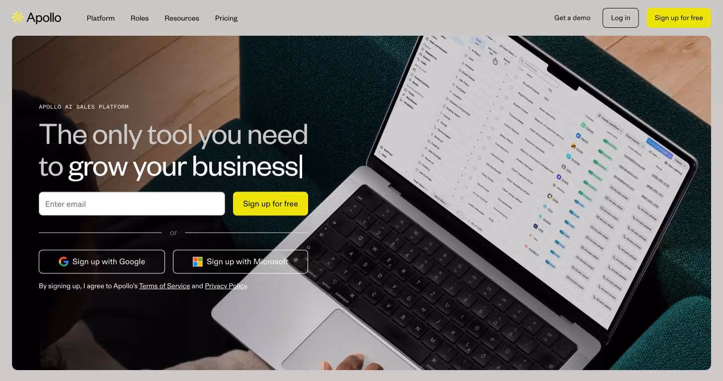 The Apollo homepage.