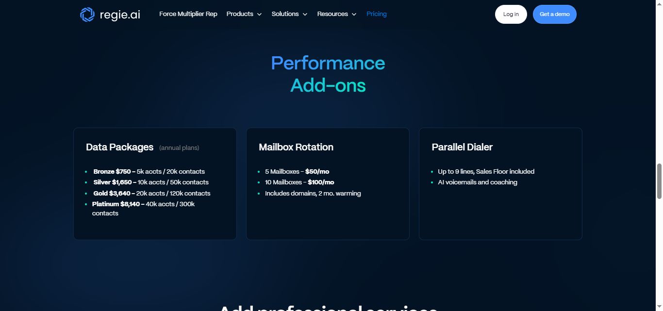 add on costs in regie