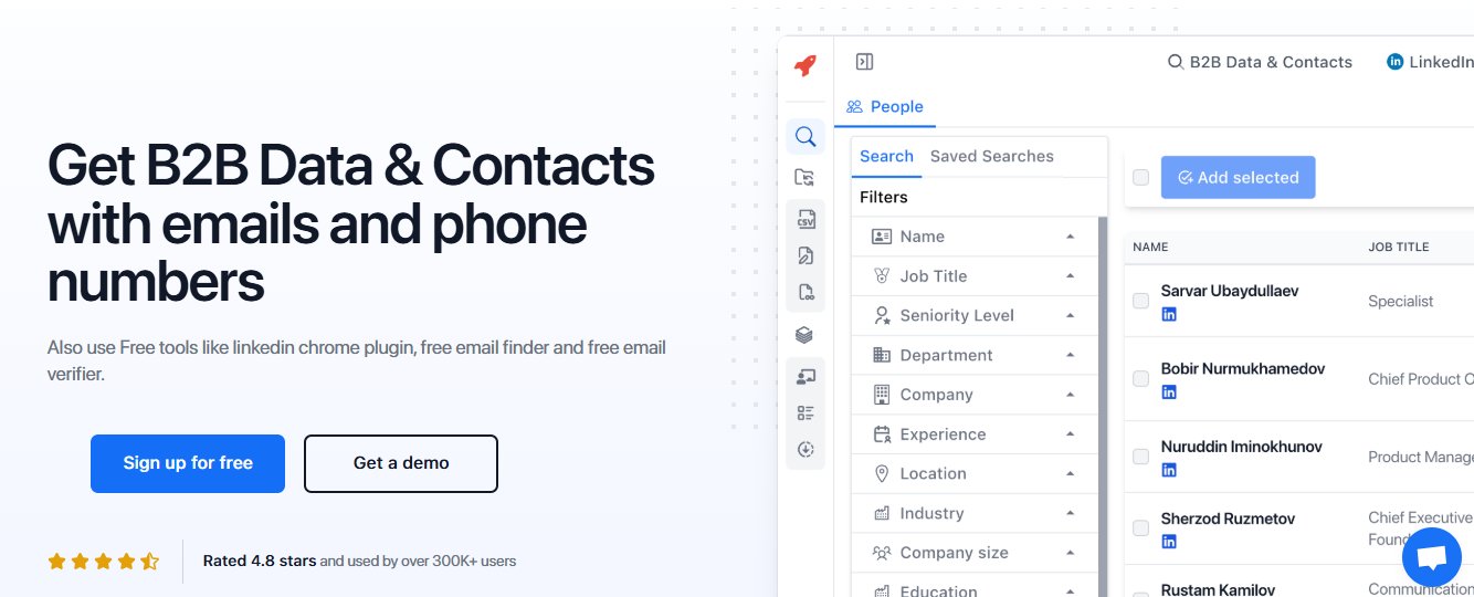 B2B data and contacts search platform