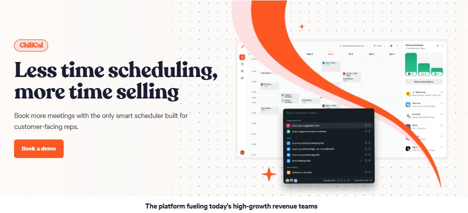 ChiliCal is a smart scheduling tool that helps customer-facing reps book more meetings and spend less time scheduling.