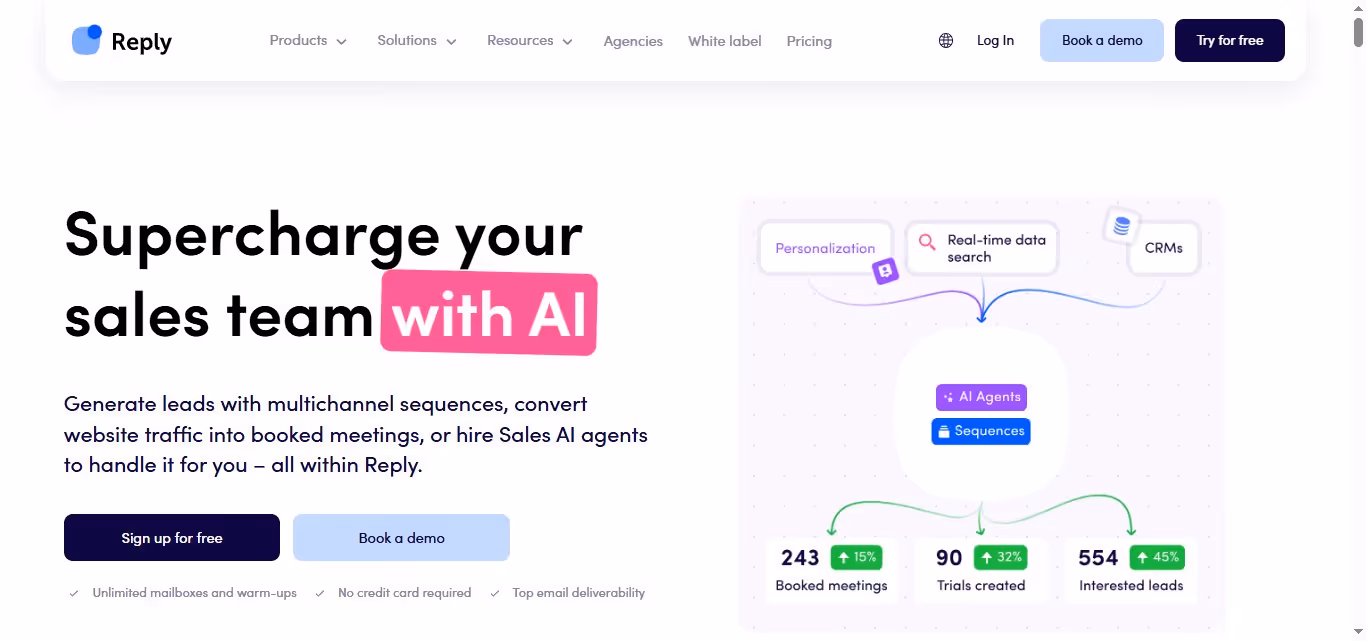 Reply: Supercharge your sales team with AI.