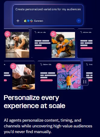 AI agents personalize content, timing, and channels to create personalized variations for audiences