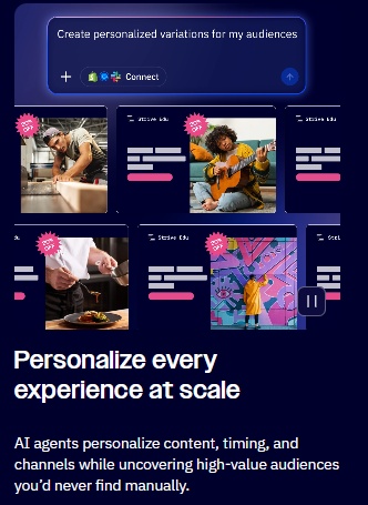AI agents personalize content, timing, and channels to create personalized variations for audiences