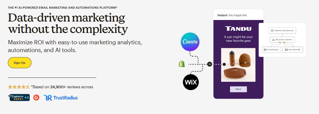 Data-driven marketing without the complexity: AI-powered email marketing and automations platform.