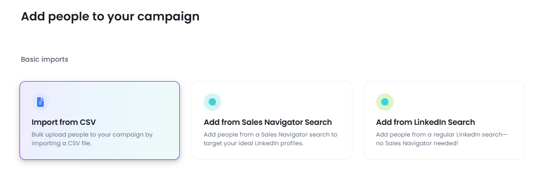 Add profiles to your campaign multiple options