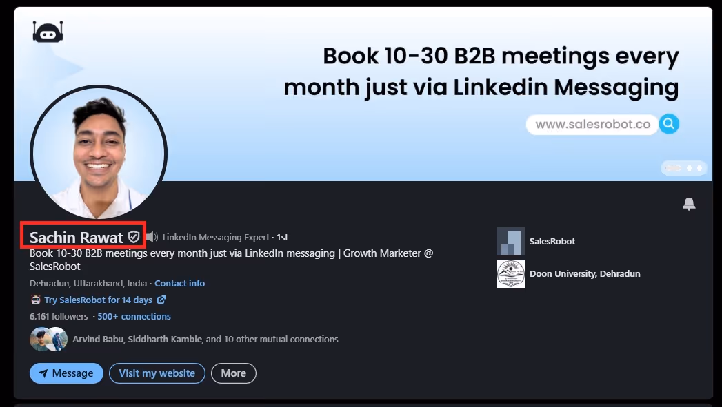Saurav Gupta optimized LinkedIn account