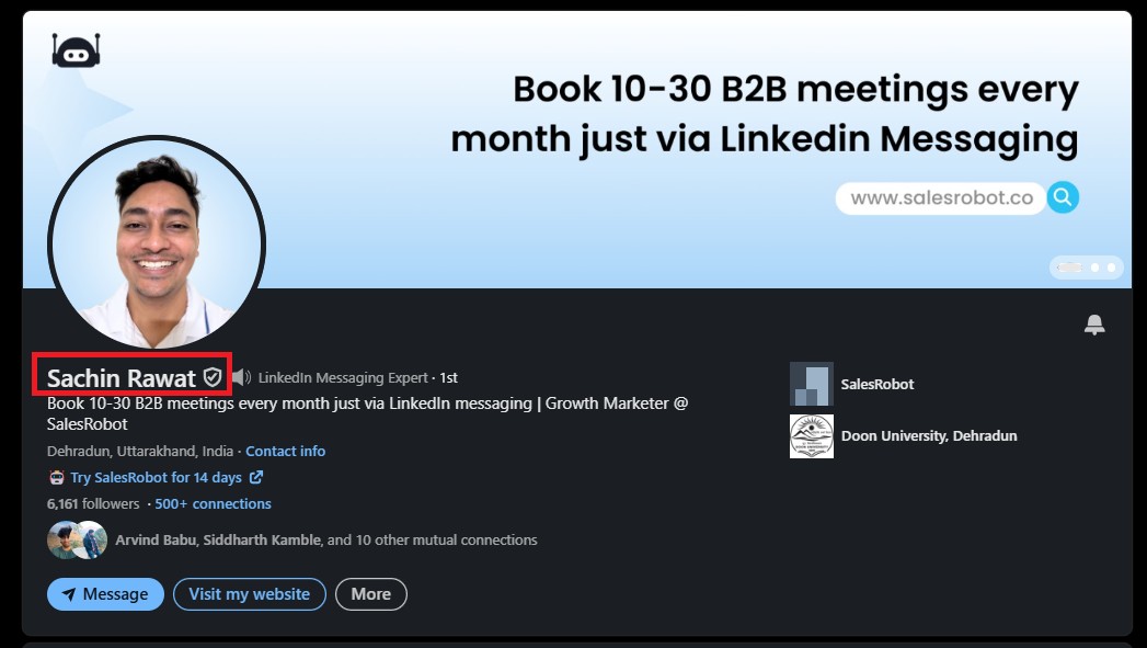 Saurav Gupta optimized LinkedIn account