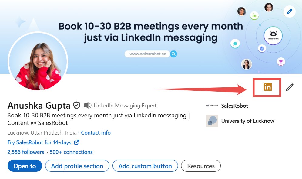 LinkedIn premium golden badge on a LinkedIn profile