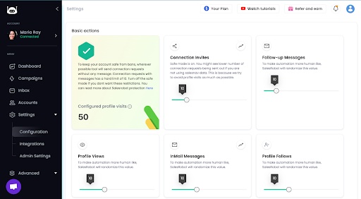 SalesRobot configurations