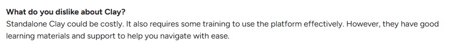 Standalone Clay could be costly.
