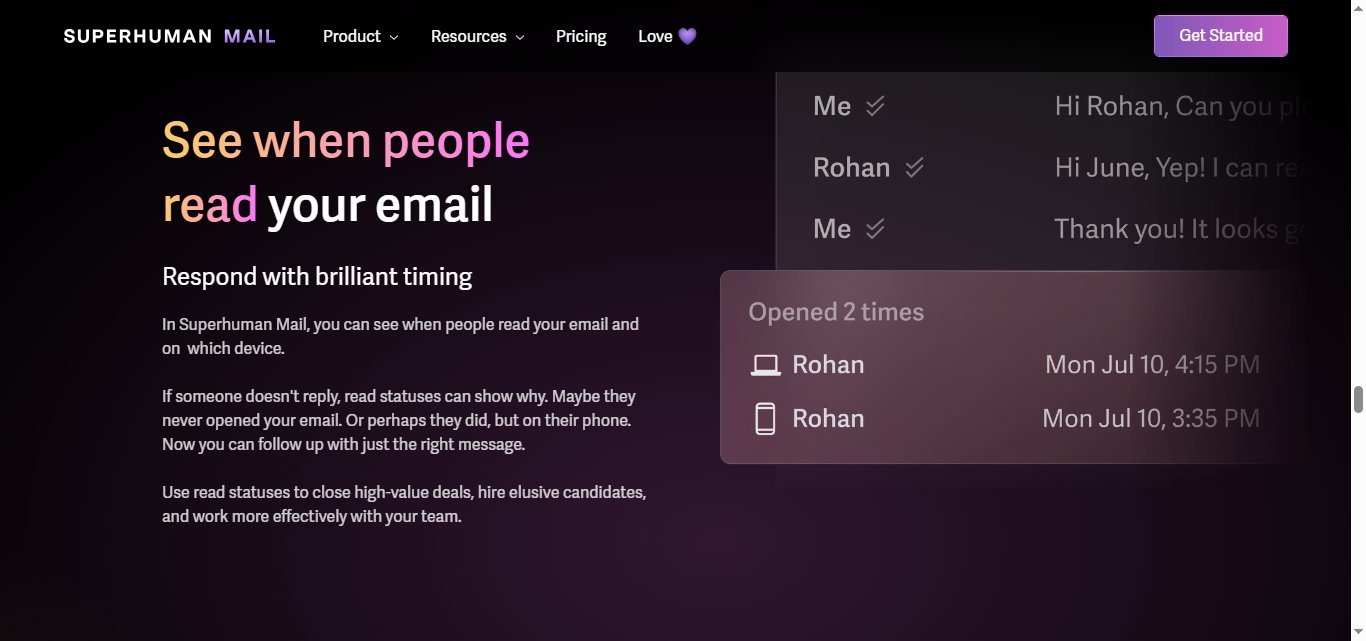 Superhuman Mail email read status feature.