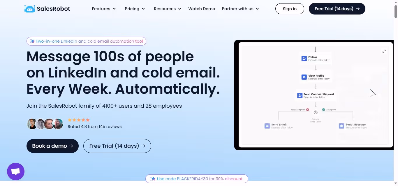 SalesRobot homepage