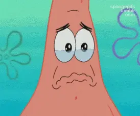 sad faced Patrick