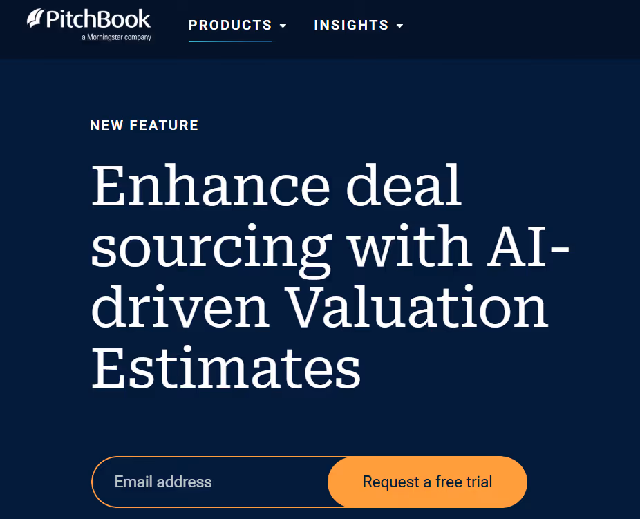 Pitchbook homepage