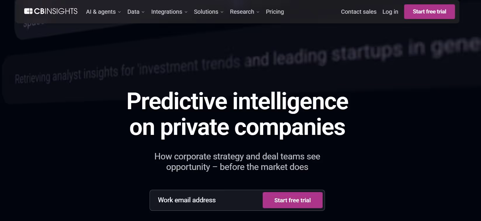 CB Insights Homepage