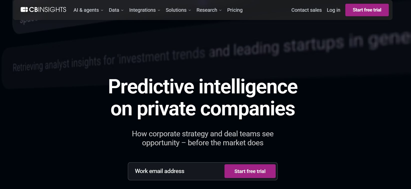 CB Insights Homepage