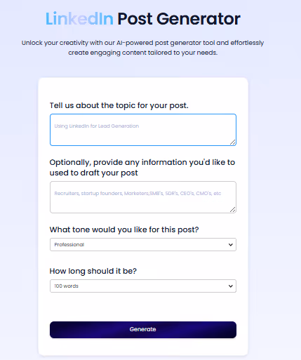 linkedin post generator