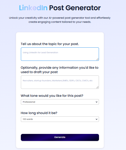 linkedin post generator