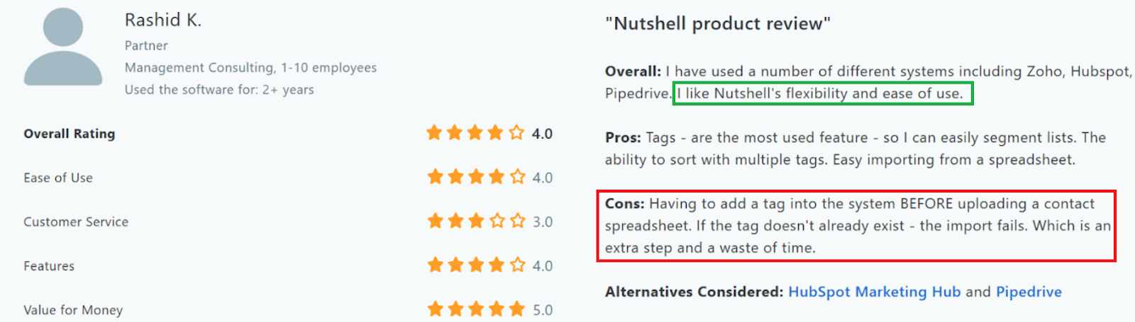Nutshell capterra review