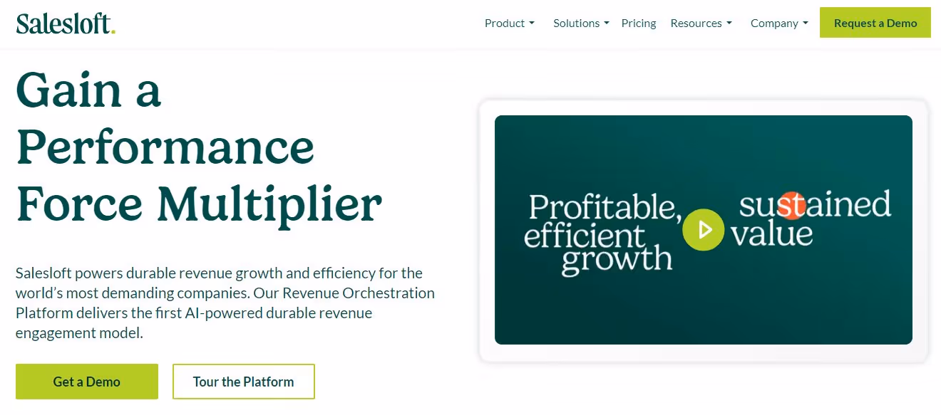 salesloft home page