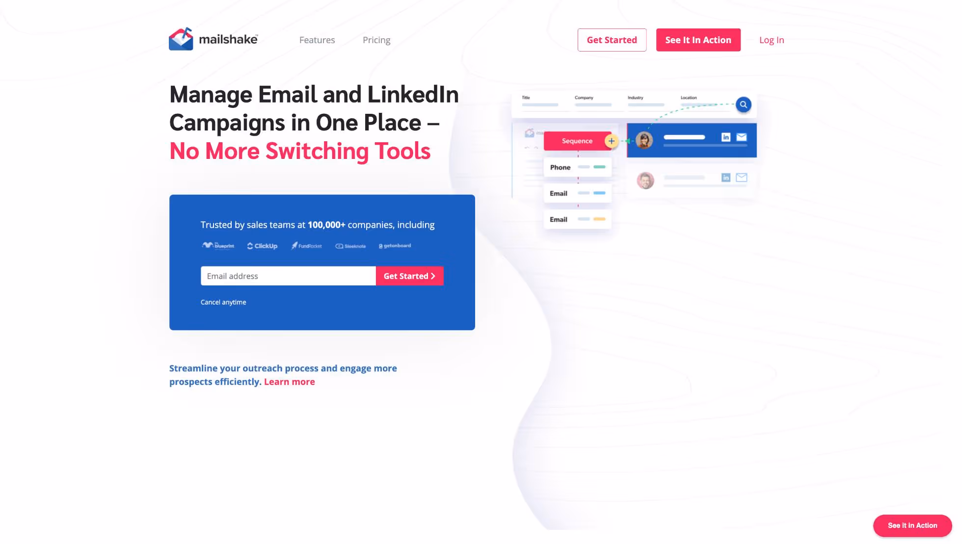 mailshake home page