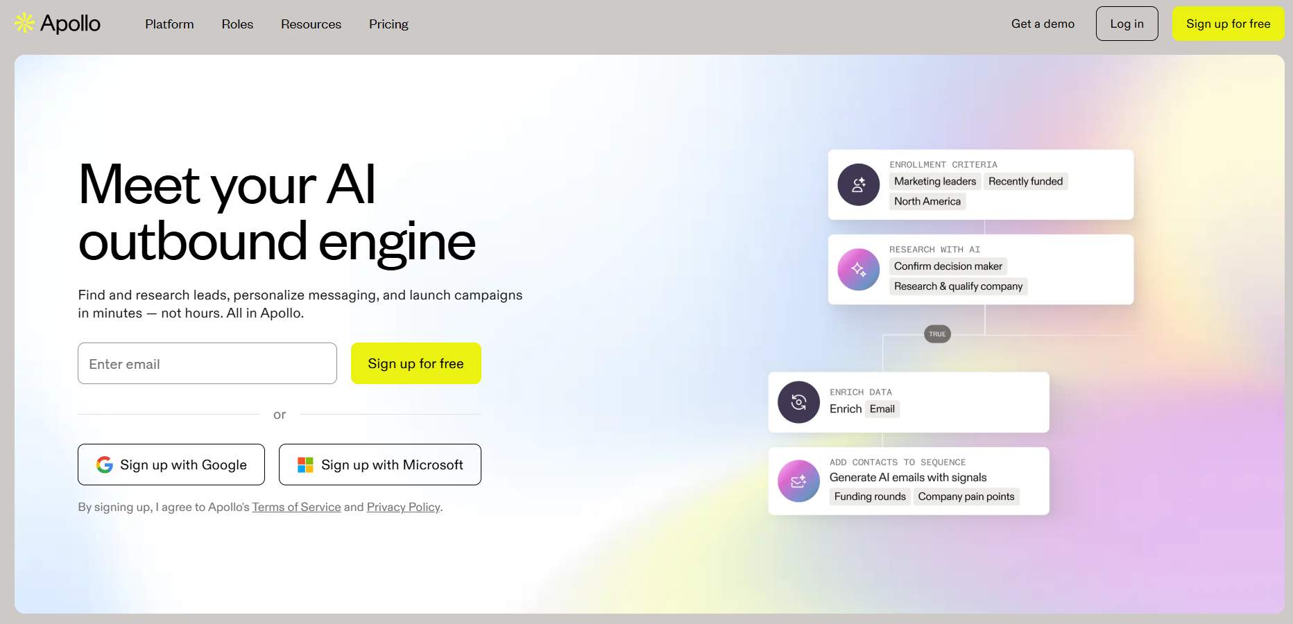 Apollo.io sales platform on a laptop