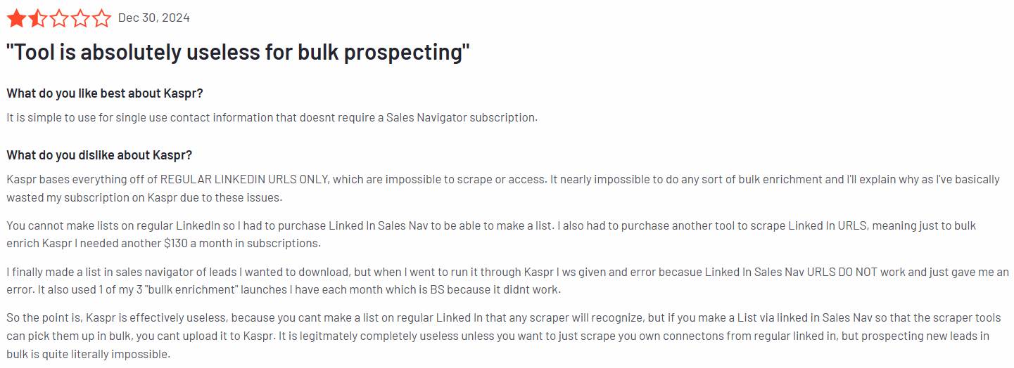 Kaspr customer review