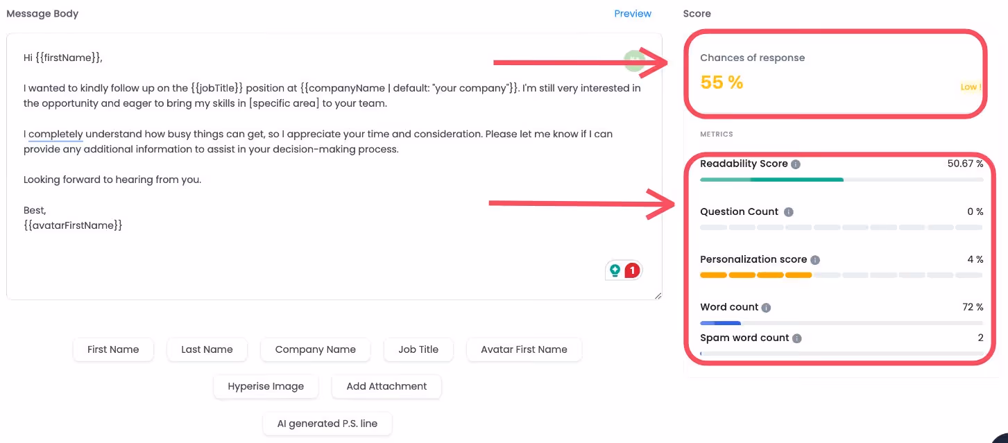 After interview Follow up email template 4