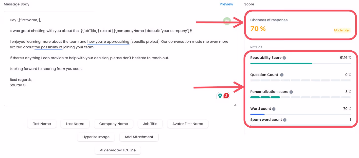 After interview Follow up email template 3