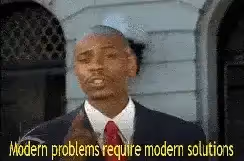 Guy saying modern problems require modern solutions.