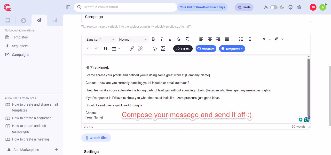 Campaign message composition.