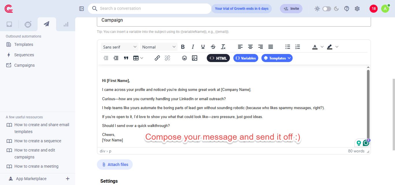 Campaign message composition.