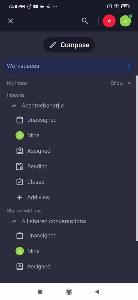 Gmail inbox on a mobile device.