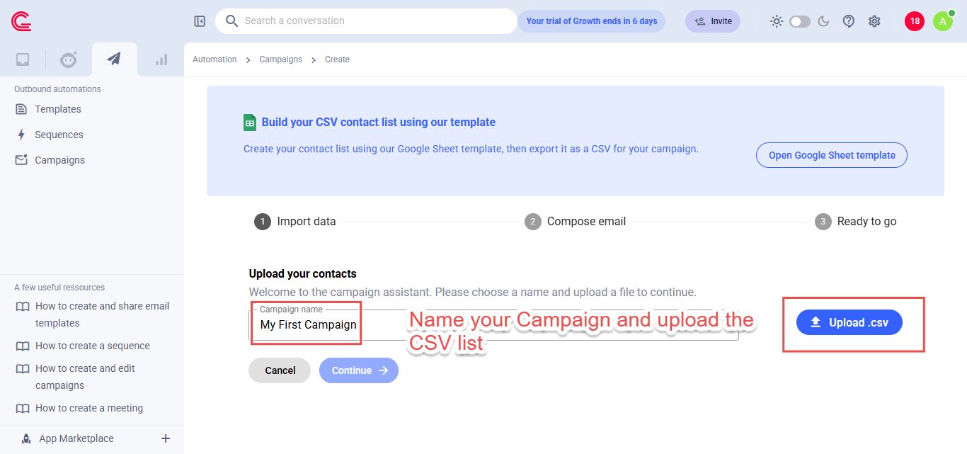 Campaign contact list upload template.